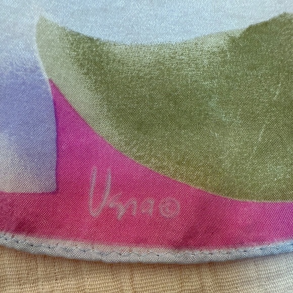 Vintage Vera Neumann Silk Scarf – Pink Floral Watercolour – 10" x 50" - Picture 8 of 8